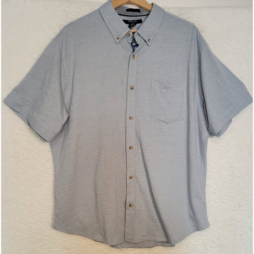 Mark Law‎ Mens Shirt Gray Size XL Short Sleeve NEW Button-Up 1300